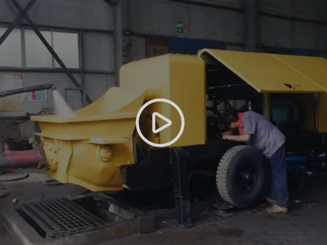 山東力源機械80混凝土泵出廠前打壓測試，杠杠的